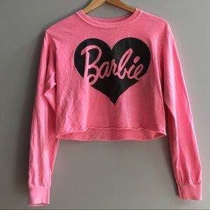 Barbie Long Sleeve Cropped Sweatshirt